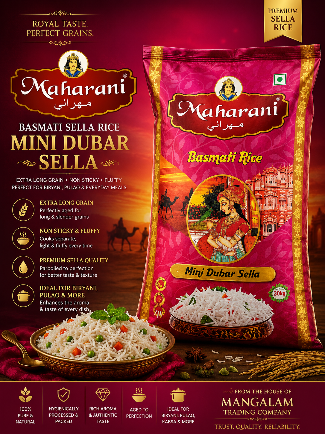 Maharani Mini Dubar Sella Basmati Rice bag