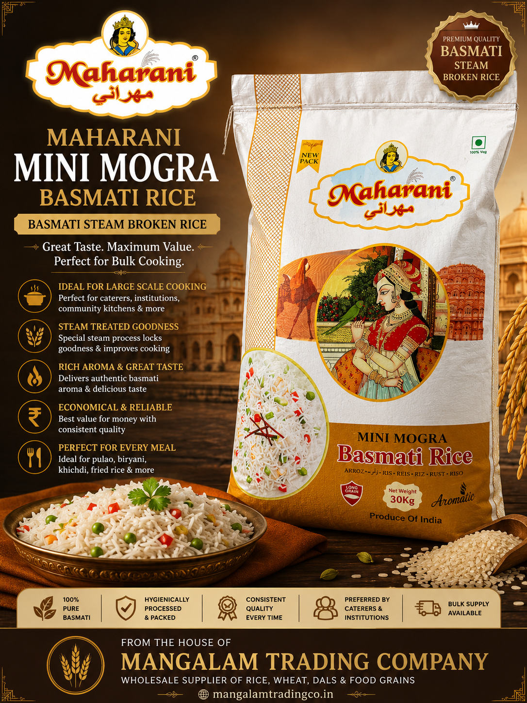 Maharani Mini Mogra Basmati Steam Broken Rice bag