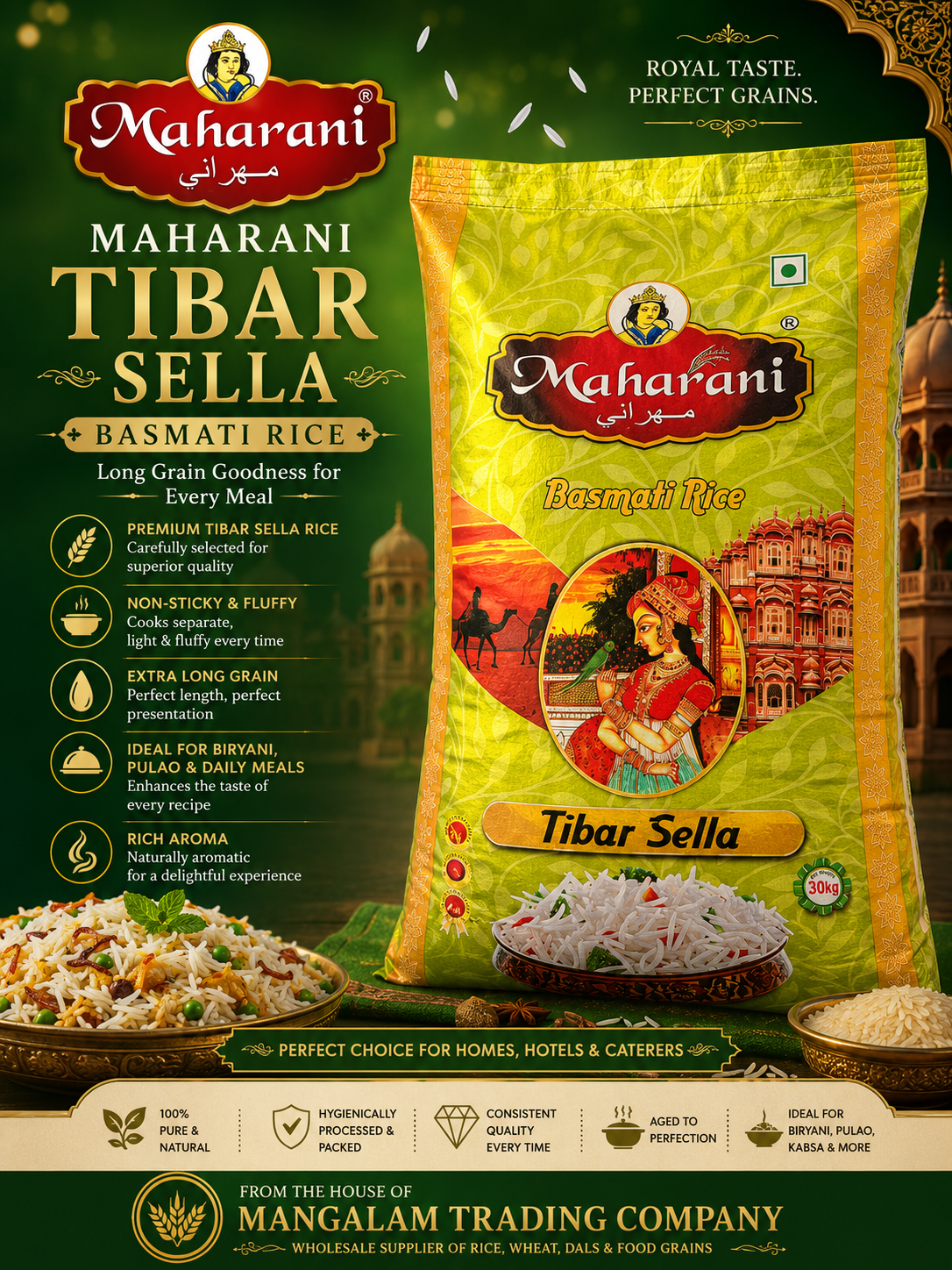 Maharani Tibar Sella Basmati Rice bag