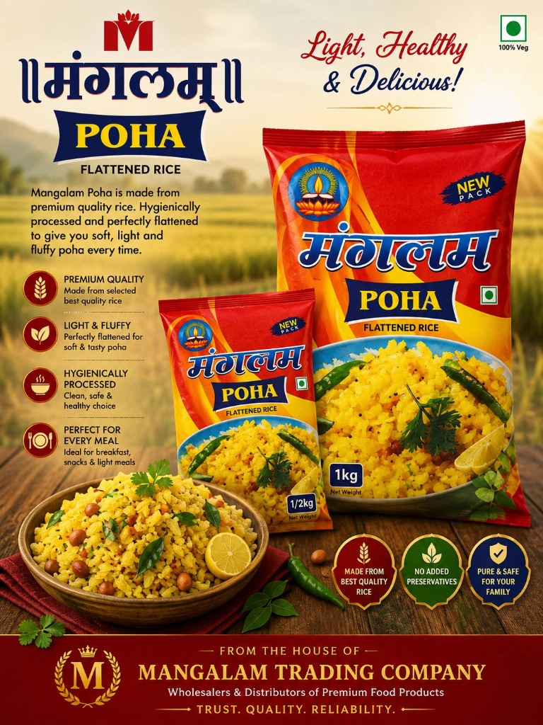 Mangalam Poha 500g & 1kg Retail Packings